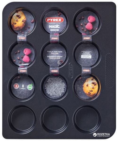 

Форма прямоугольная для выпечки маффинов на 12 шт.Pyrex Magic 31 х 26 см Прямоугольная Черная