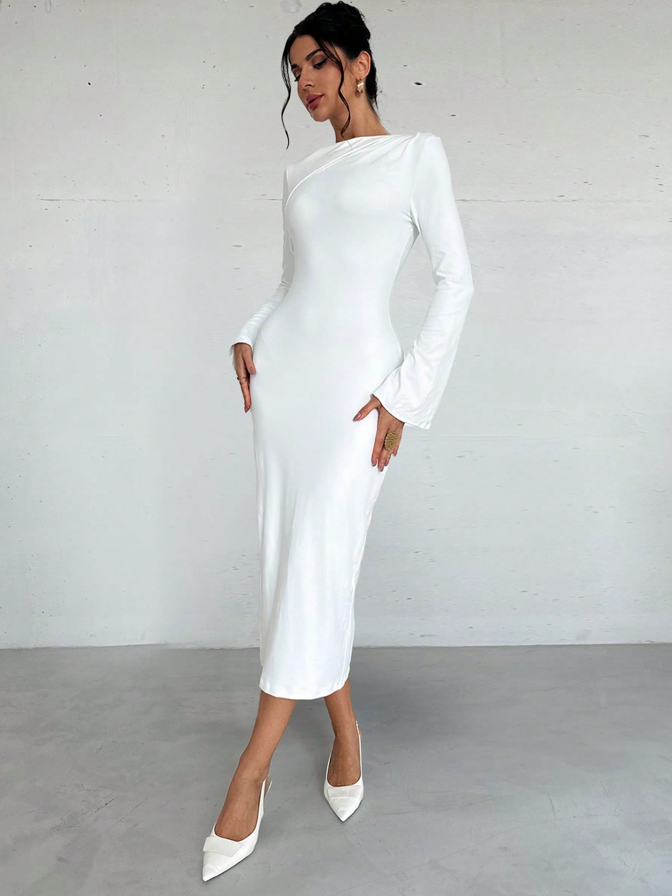 Акція на Сукня осіння жіноча SHEIN GD-00221121 XL Біла від Rozetka
