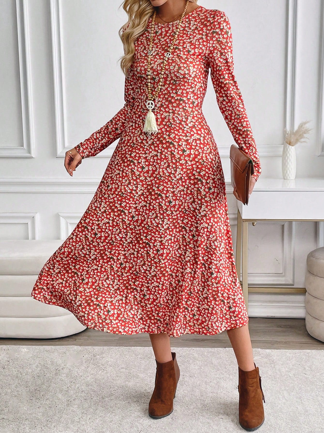Сукня осіння жіноча SHEIN GD-00227557 S Помаранчева від Rozetka на платформі USKIDKA Акція на Сукня осіння жіноча SHEIN GD-00227557 S Помаранчева від Rozetka