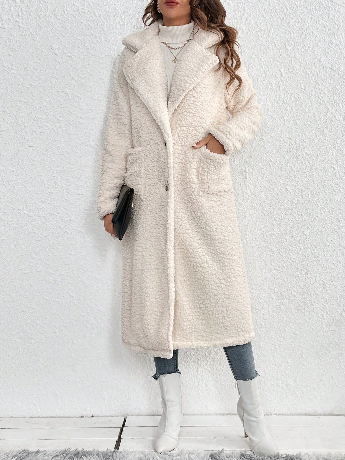 Пальто осіннє довге жіноче SHEIN GD-00198224 XL Кремове від Rozetka на платформі USKIDKA Акція на Пальто осіннє довге жіноче SHEIN GD-00198224 XL Кремове від Rozetka