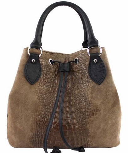 

Женская кожаная сумка Italian bags DB7005 gray-brown