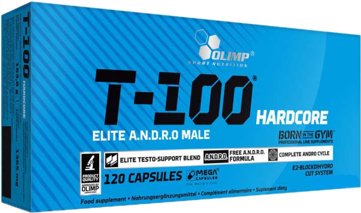 

Тестостероновый бустер Olimp T-100 Hardcore Mega 120 капсул (5901330038976)