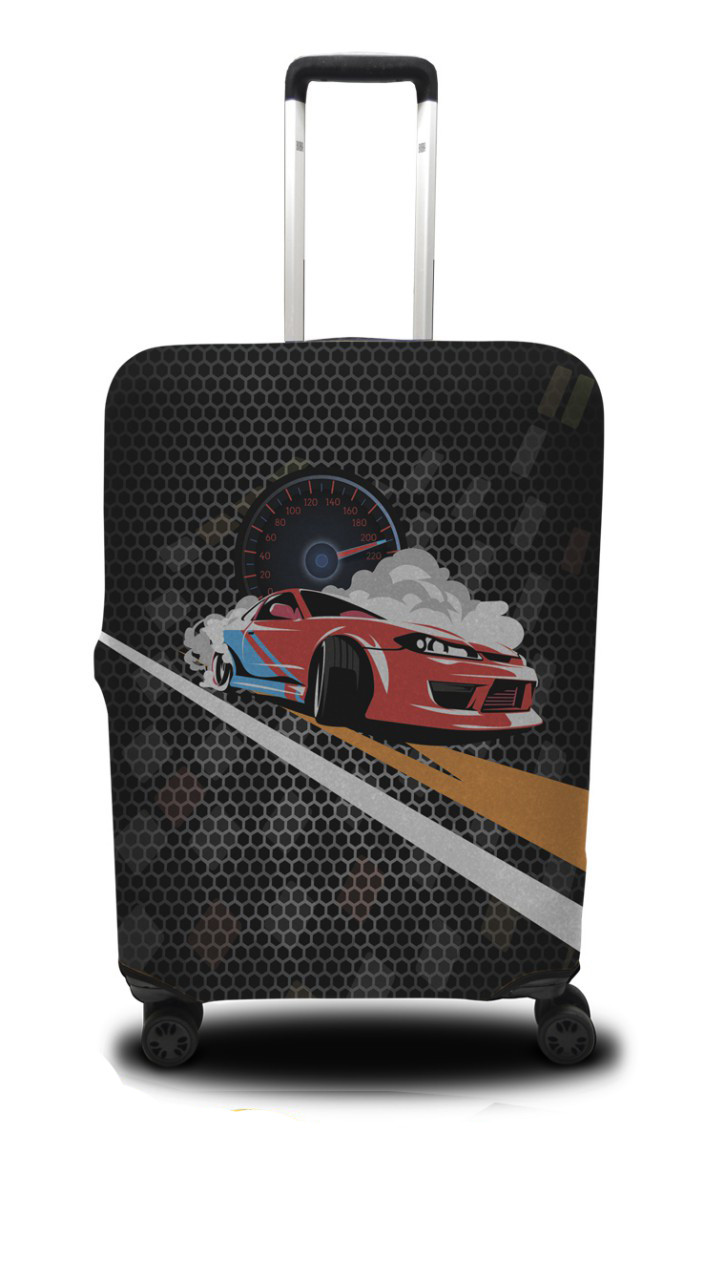 

Чехол для чемодана Coverbag дрифт S черно-красный
