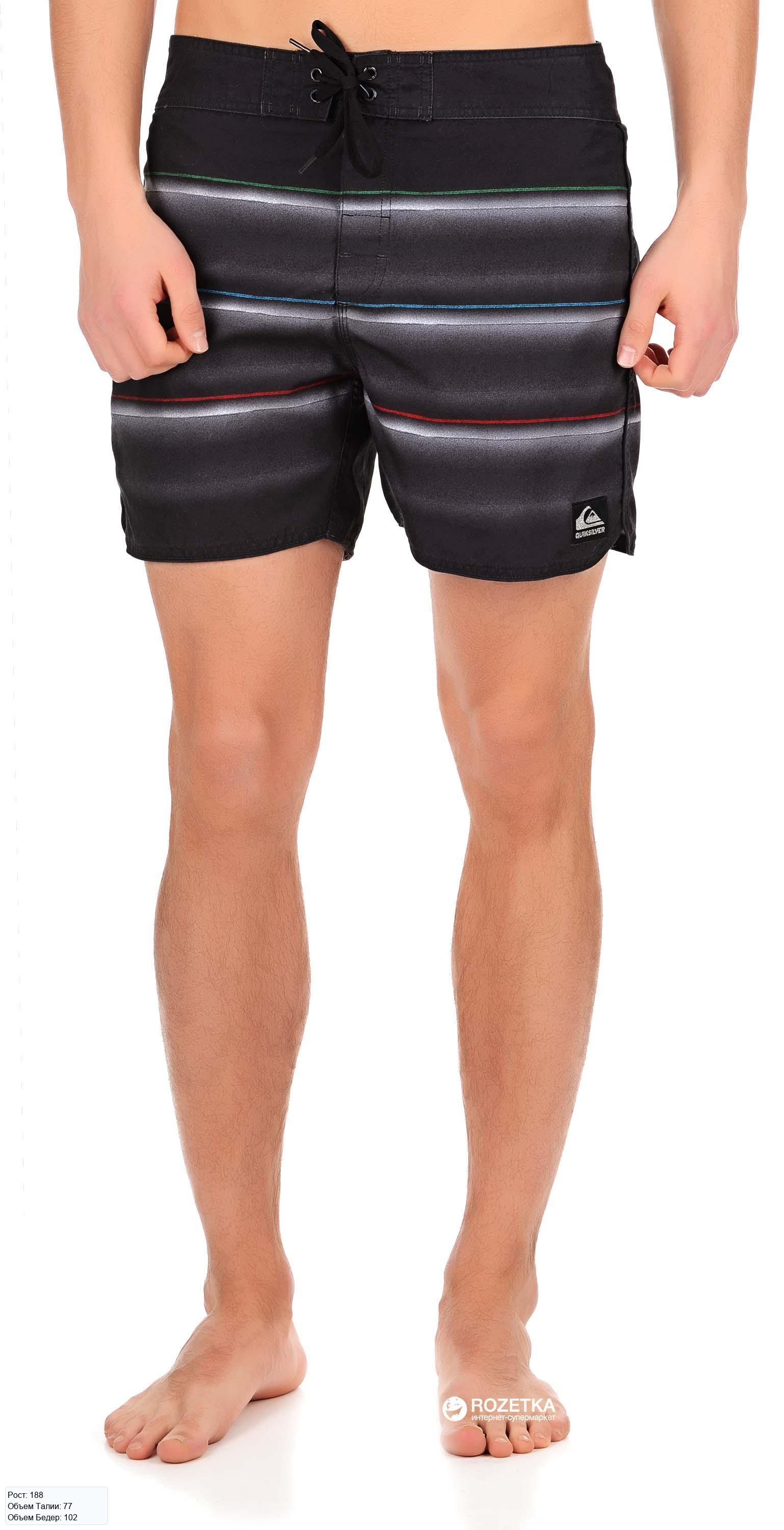 

Шорты пляжные Quiksilver KMMBS321-AACF 32 Черные в цветную полоску