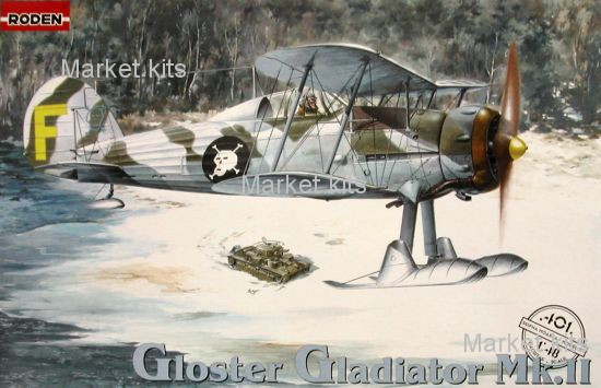 

Истребитель-биплан Gloster Gladiator Mk. II 1:48 RODEN (RN401)