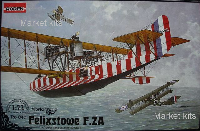 

Летающая лодка Felixstowe F.2A w/upper wing gunner position 1:72 RODEN (RN047)