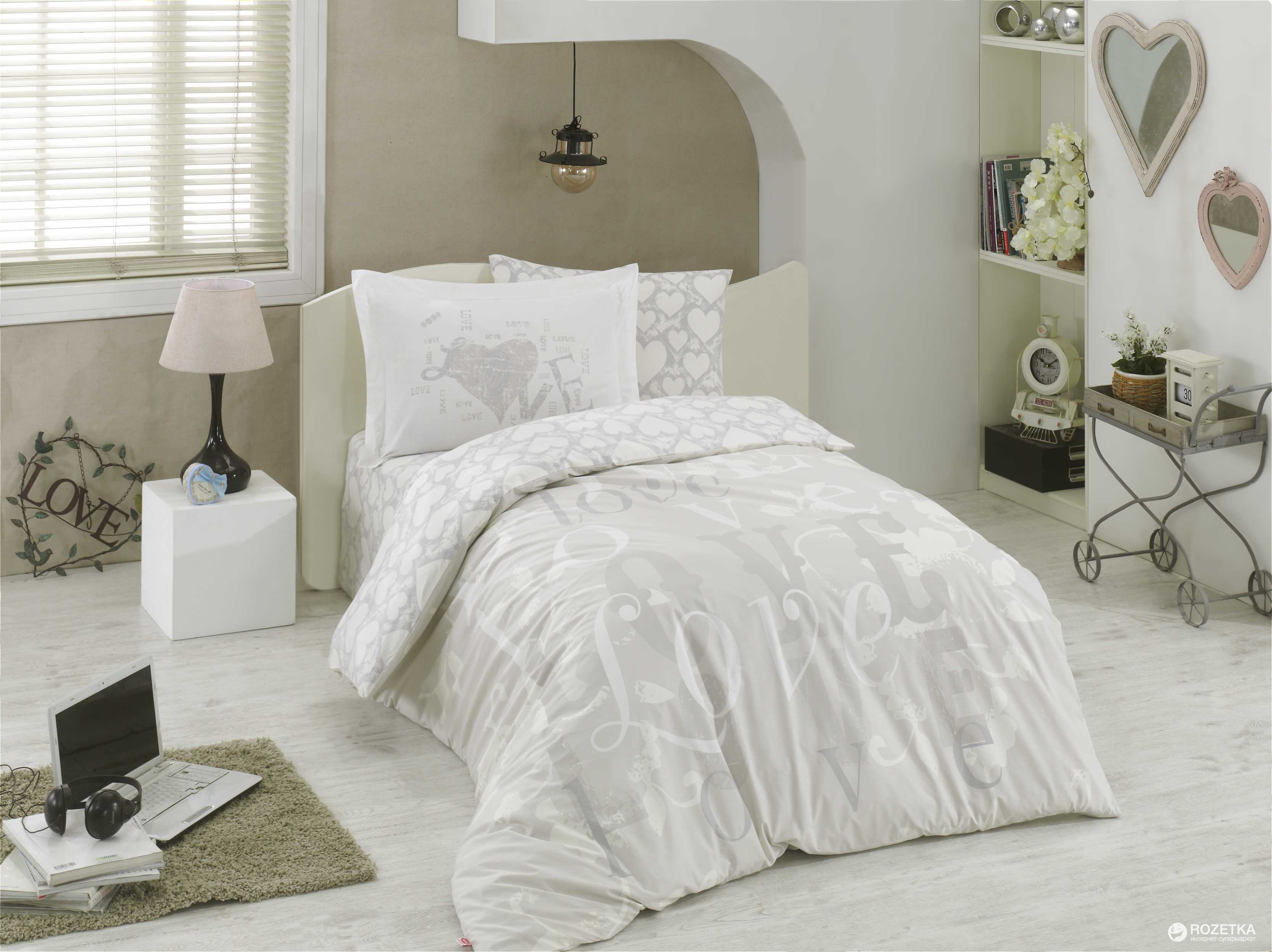 

Комплект постельного белья Hobby Poplin Love 160x220 см