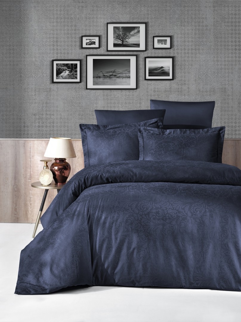 

Комплект постельного белья евро First Choice Jacquard SATIN Tecna Lacivert 200х220 (FCS-0148)