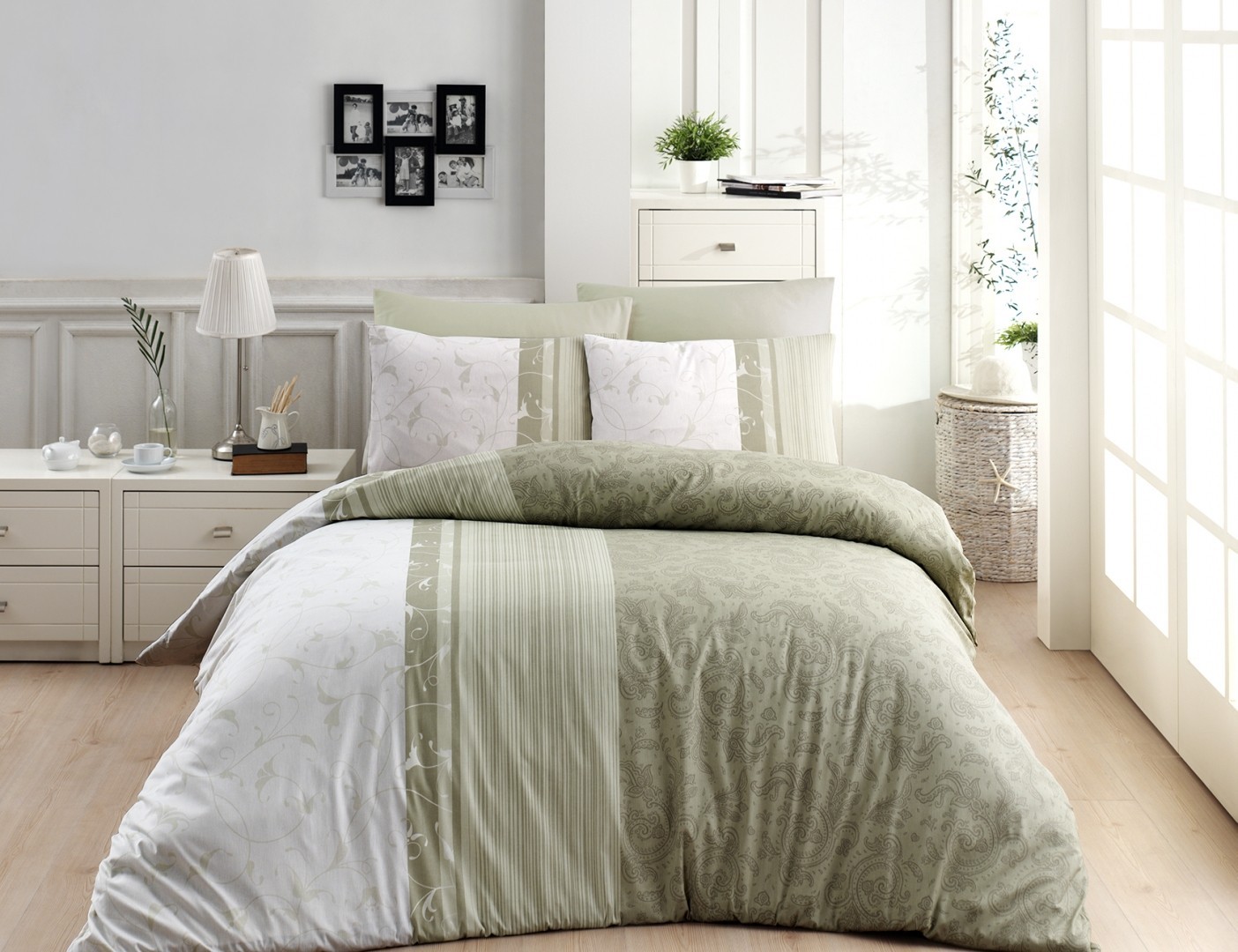 

Комплект постельного белья полуторный First Choice Ranforce Nevresim Takımı Peitra Yeşil 160х220 (FCS-0430)