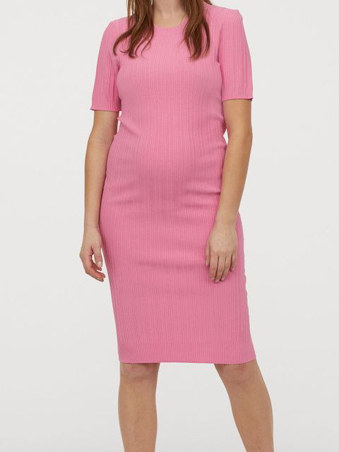 Акція на Плаття-футболка для вагітних міді осіннє жіноче H&M 0842384-1 L Рожева від Rozetka