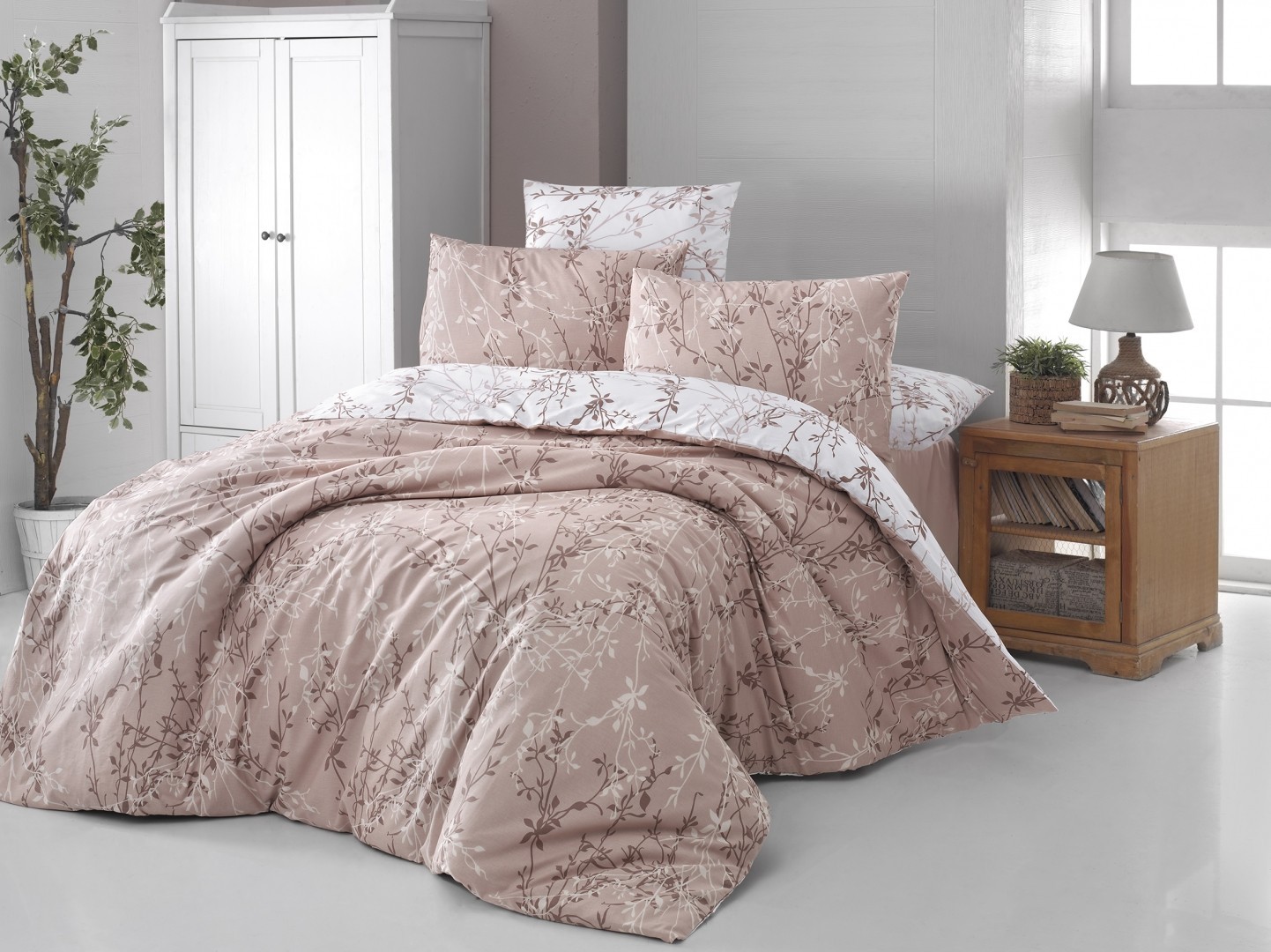 

Комплект постельного белья полуторный First Choice Ranforce Nevresim Takımı Zena Ekru 160х220 (FCS-0444)