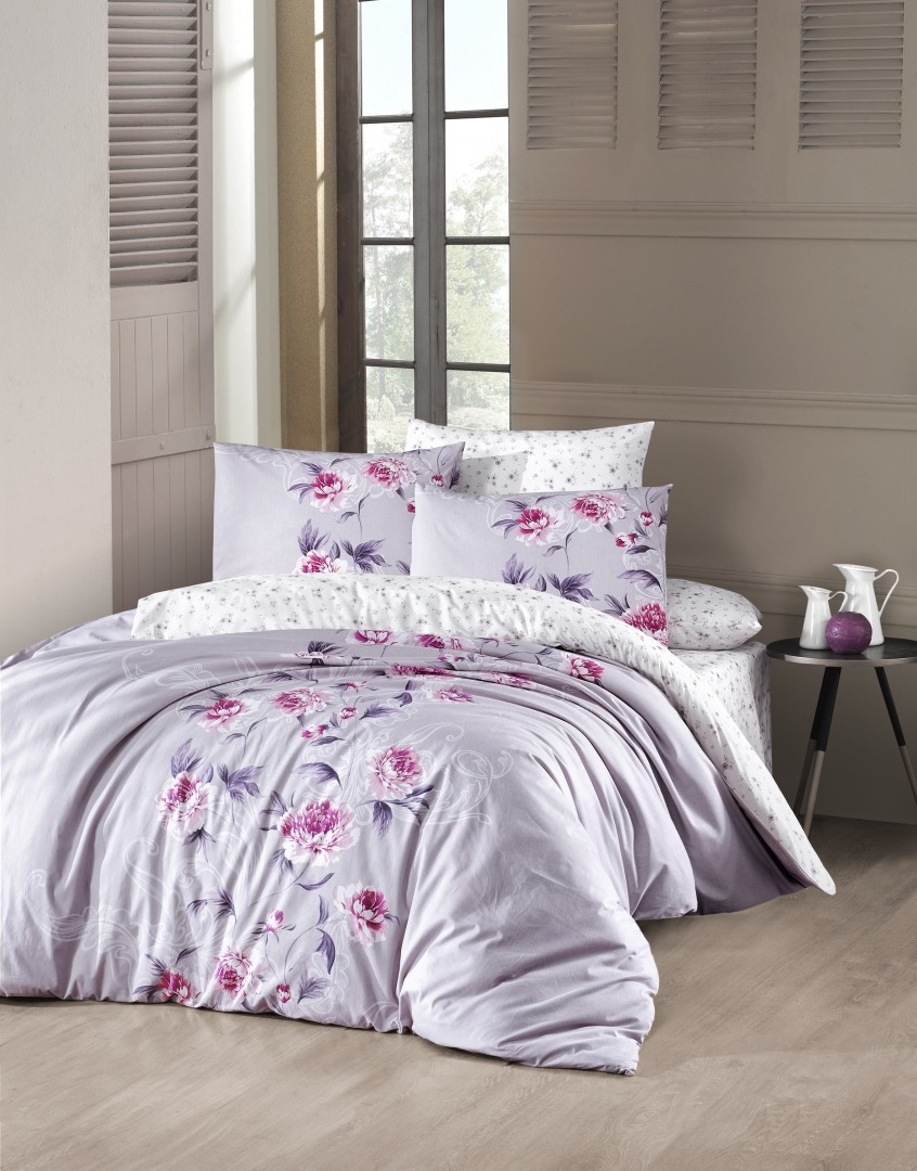 

Комплект постельного белья полуторный First Choice Ranforce Nevresim Takımı Luisa Leylak 160х220 (FCS-0419)