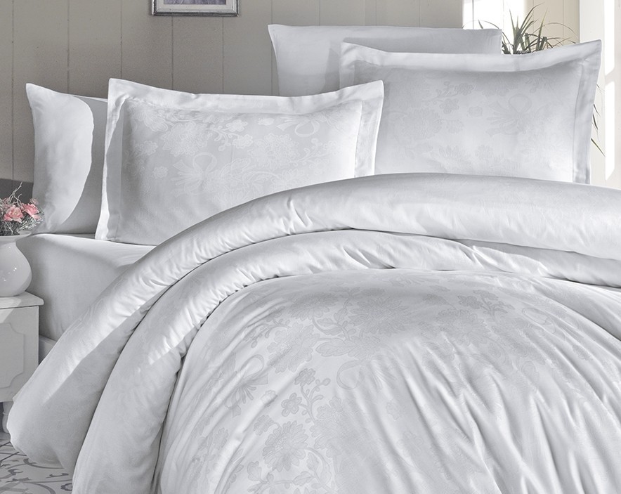 

Комплект постельного белья евро First Choice Jacquard SATIN Herra Beyaz 200х220 (FCS-0127)