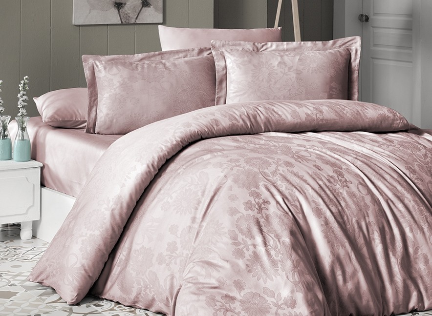 

Комплект постельного белья полуторный First Choice Jacquard SATIN Herra Pudra 160х220 (FCS-0369)