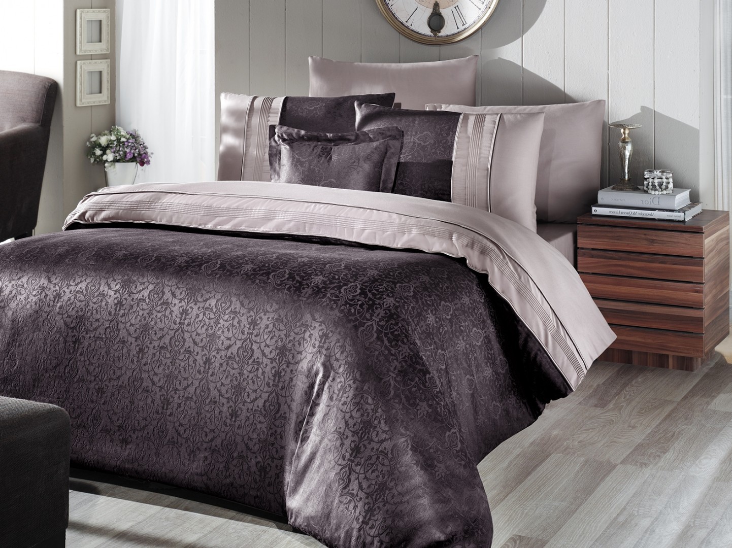 

Комплект постельного белья евро V.I.P Moonlıght Satin First Choice Hillary Beyaz 200х220 (FCS-0215)