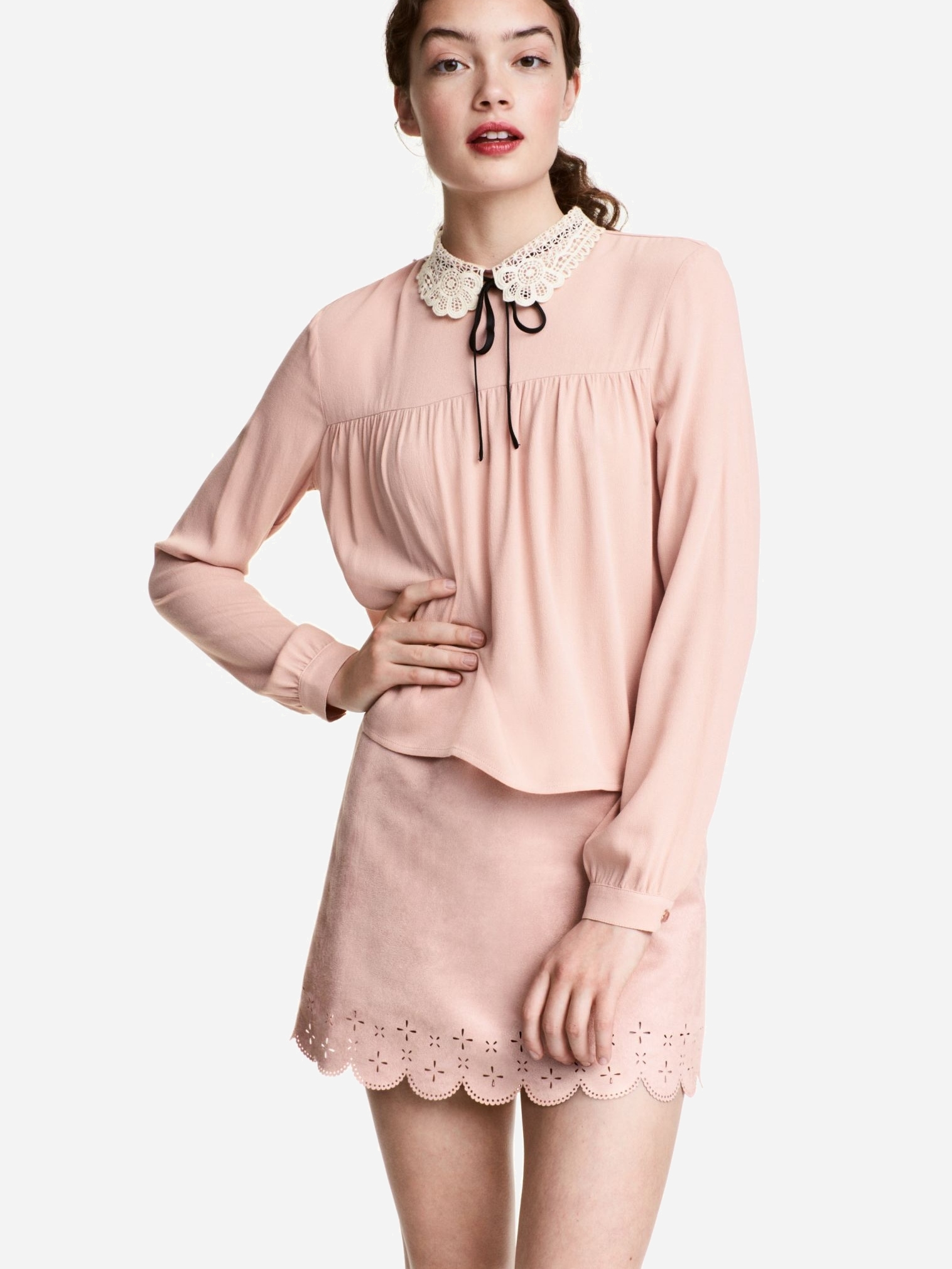 

Блузка H&M 4779096RP1  Пудровая, Блузка H&M 4779096RP1 42 Пудровая