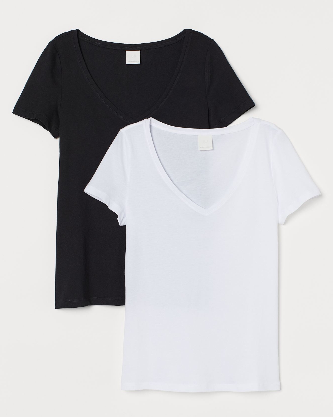 

Футболка H&M 7678622dm S 2 шт Черная/Белая