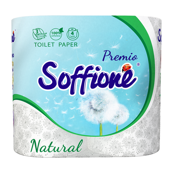 ROZETKA | Туалетная бумага Soffione Natural 3 слоя 4 рулона Белая ...