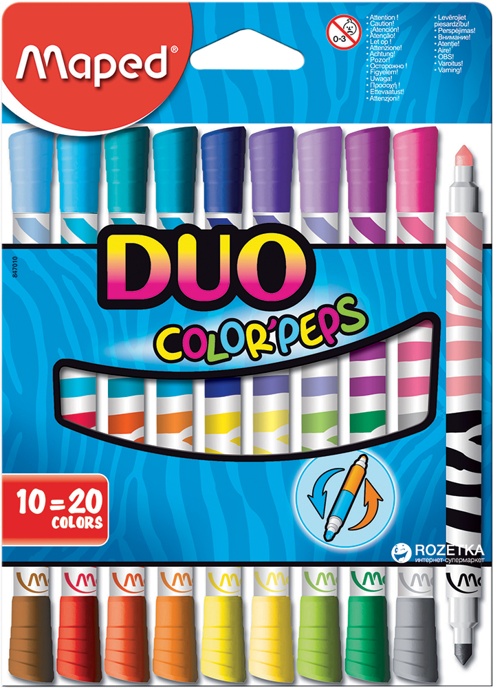 

Фломастеры Maped Color Peps Duo 20 цветов 10 шт (MP.847010)