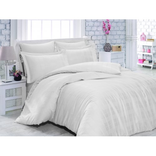 

Комплект постельного белья SoundSleep Kareli сатин-жаккард семейный White