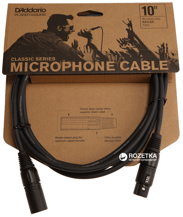 

Микрофонный кабель Planet Waves PW-CMIC-10 Classic Series 3.05 м Black