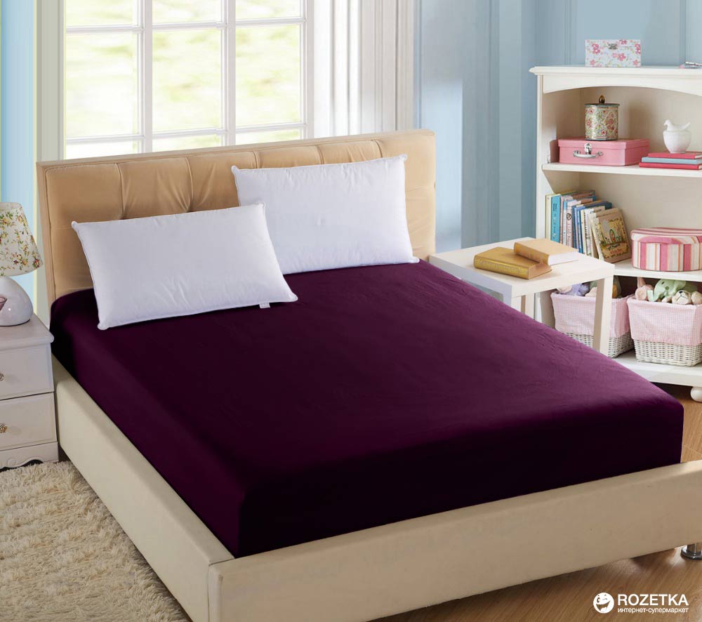 

Простынь на резинке U-tek Home Sateen 160x200х25 см Dark Plum
