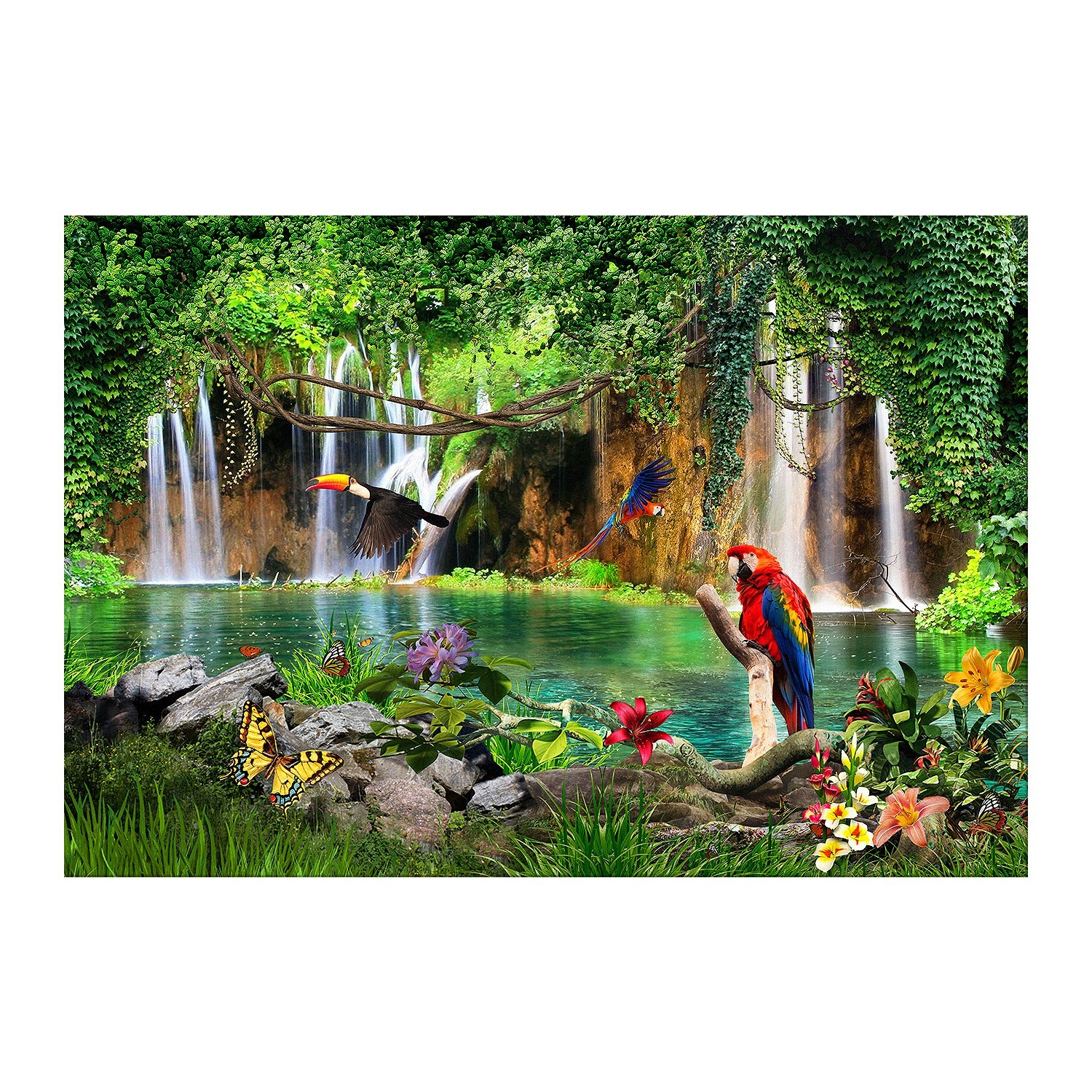 

Стеклянная картина с 3D эффектом 3D ART-S Лагуна гибискус 990x680мм