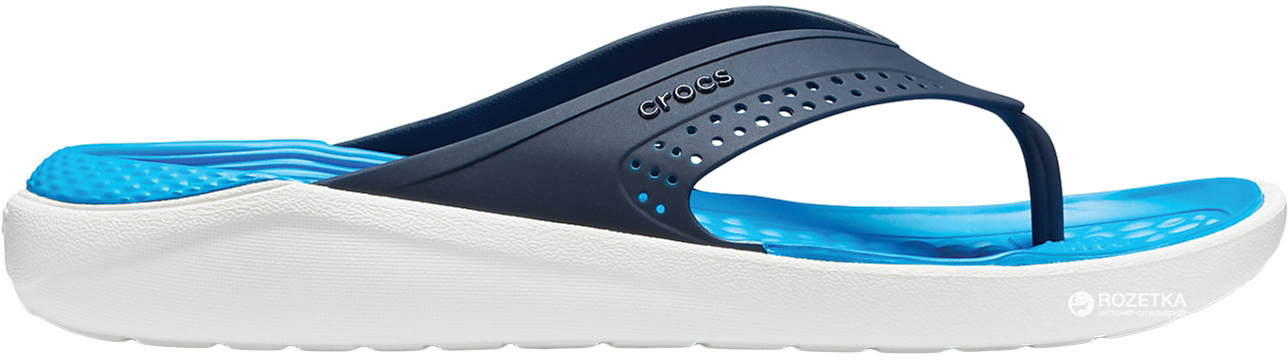 

Вьетнамки Crocs Jibbitz LiteRide Flip 205182-462-M8/W10 41-42 25.5 см Темно-синий с белым