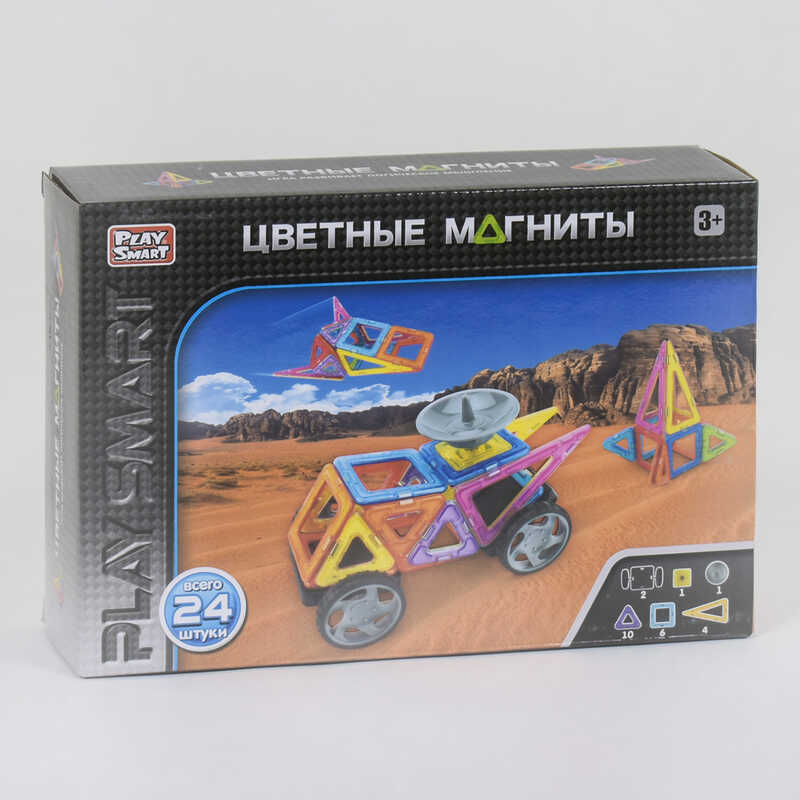

Конструктор магнитный Play Smart, 24 детали 2465