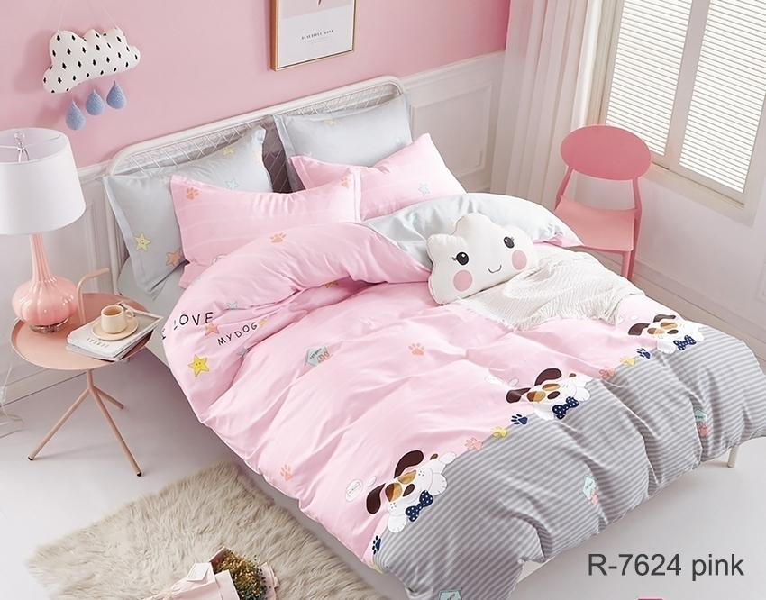 

Комплект постельного белья с компаньоном 1,5-спальный R7624 pink
