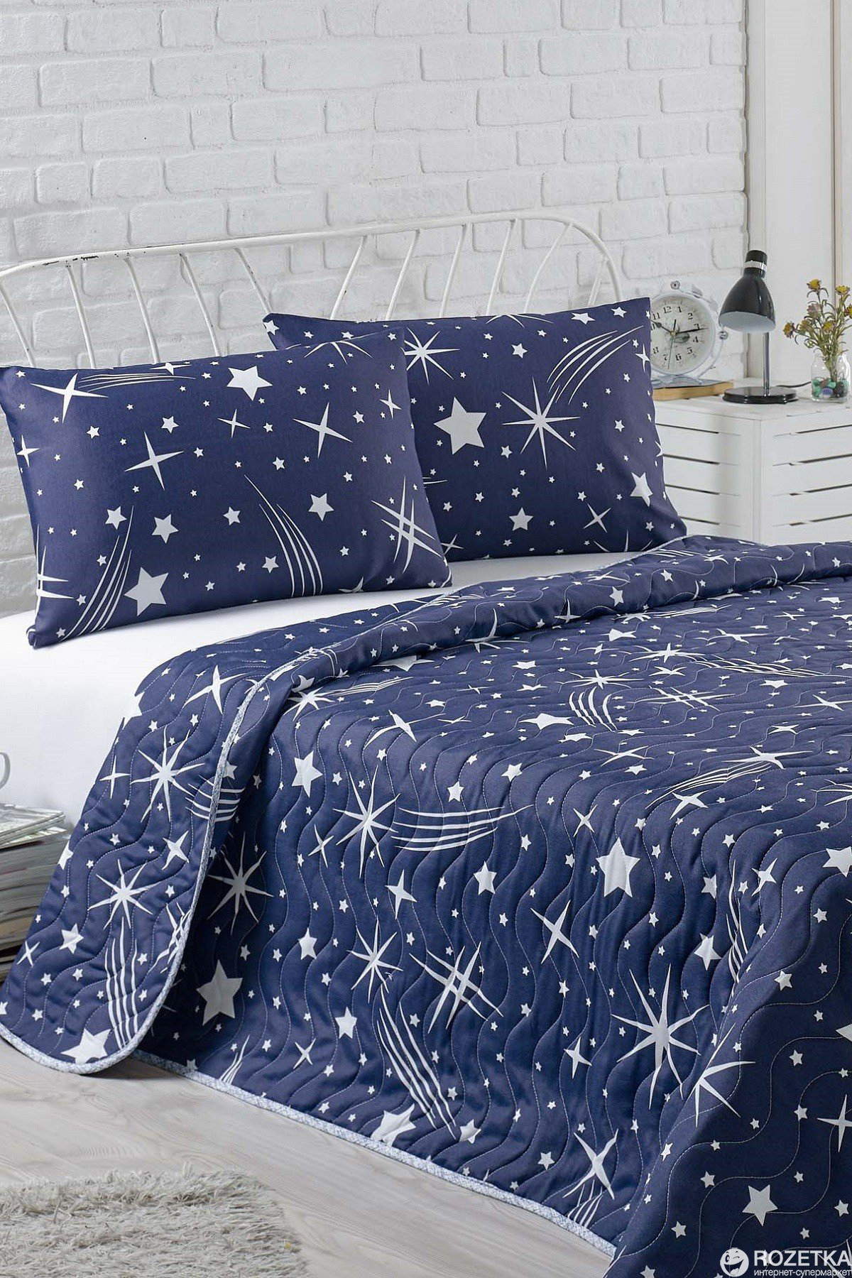 

Покрывало Eponj Home Halley Lacivert 200x220 + наволочки 50x70 2 шт