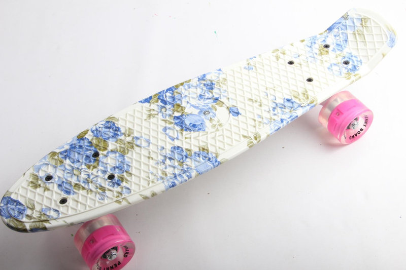

Скейт Пенни Борд Print, Penny Board Original 22 c Рисунком Blue Rose 2 (PG05LED)