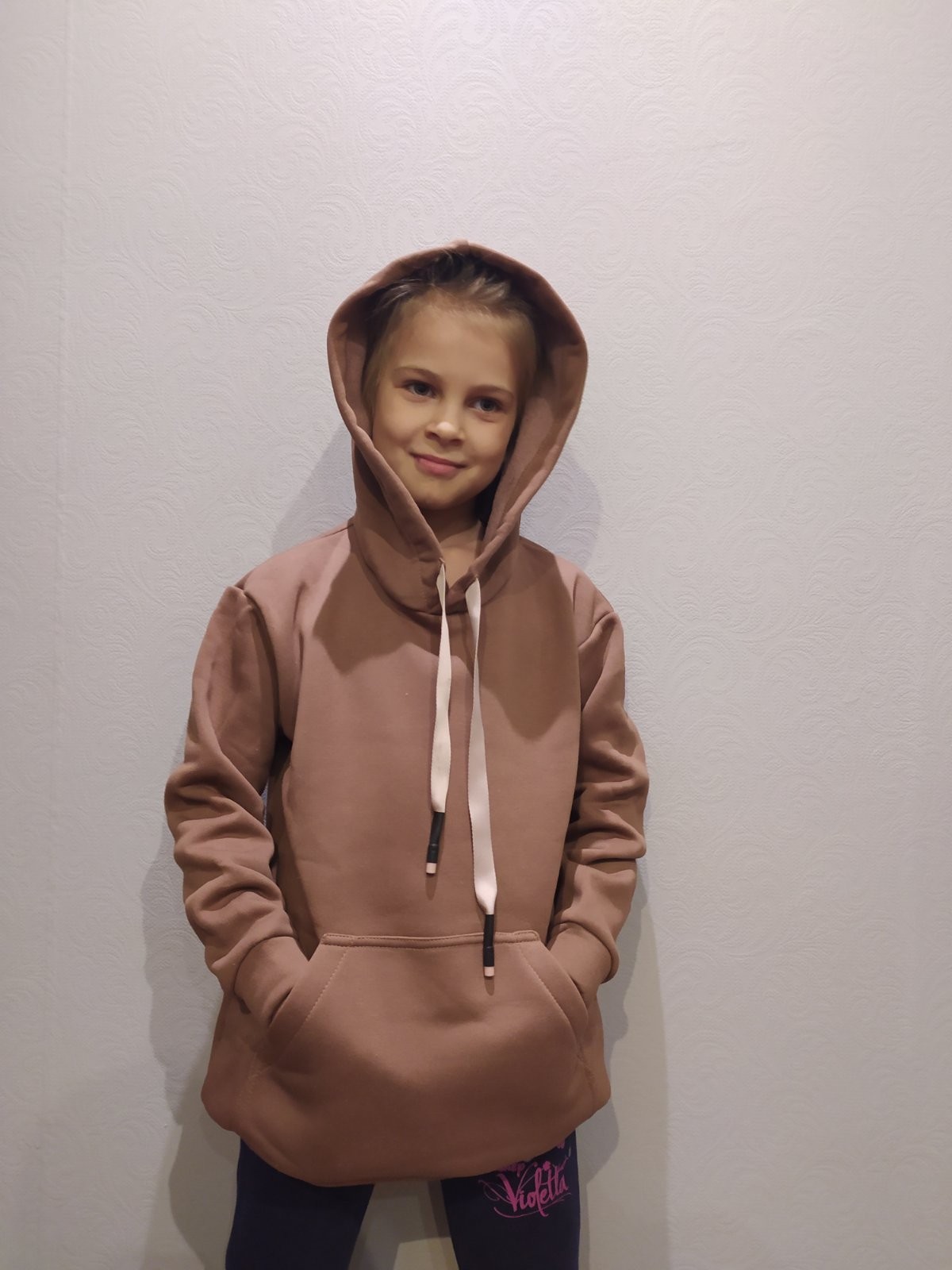 

Худи детское oversize на девочку коричневая 128см