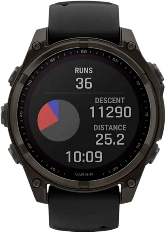 фото Смарт-годинник Garmin Fenix 8 47mm Solar Sapphire Carbon Gray DLC Titanium w. Black/Pebble Gray S. Band (010-02906-10/11)