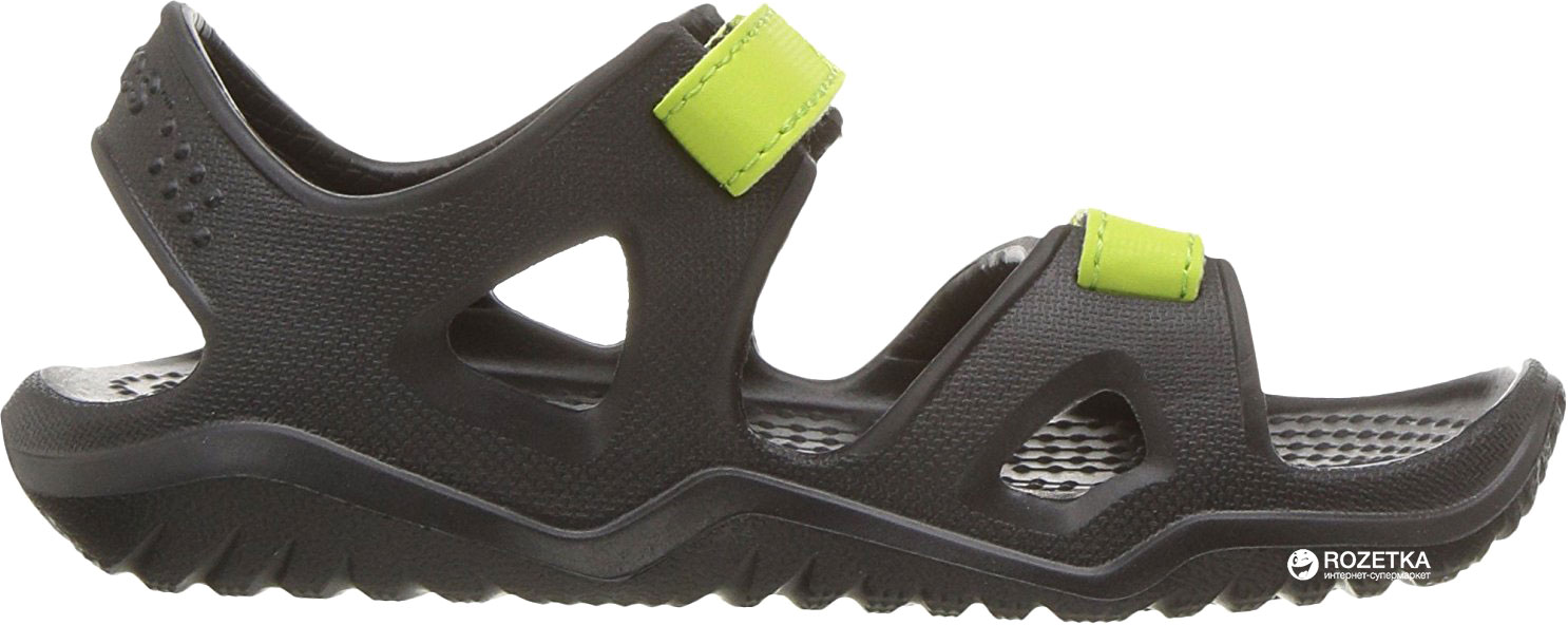

Сандалии Crocs Kids Swiftwater River Sandal 204988-09W-C12 29-30 18.3 см Черный с салатовым