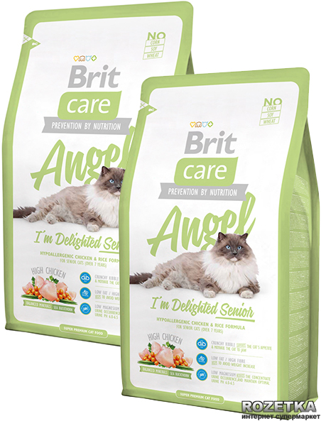Сухой корм для пожилых кошек Brit Care Angel I am Delighted Senior 2 Х ...