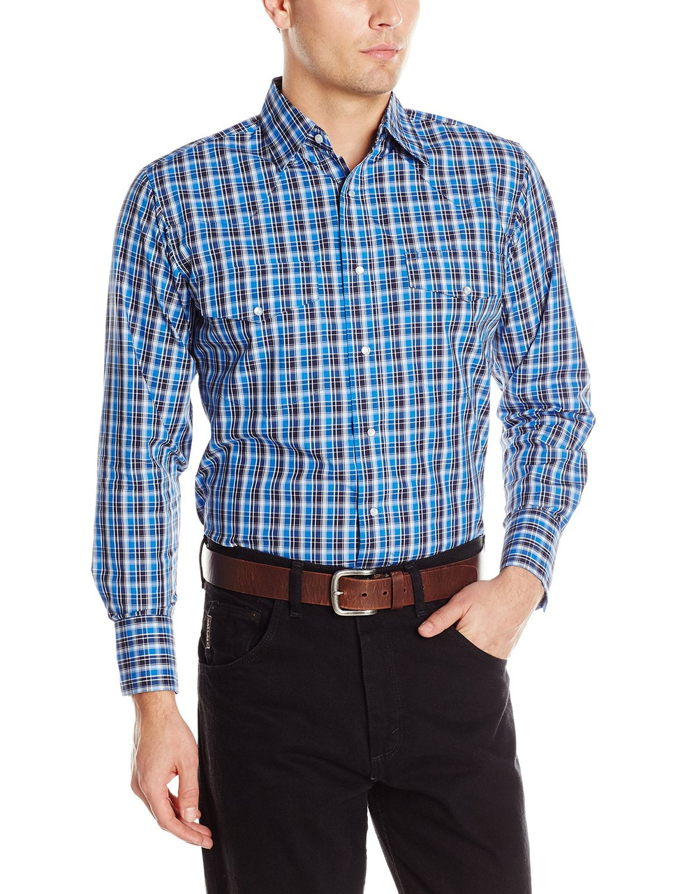 

Рубашка Wrangler Wrinkle Resist, XL, Blue/Navy/White, MWR189M
