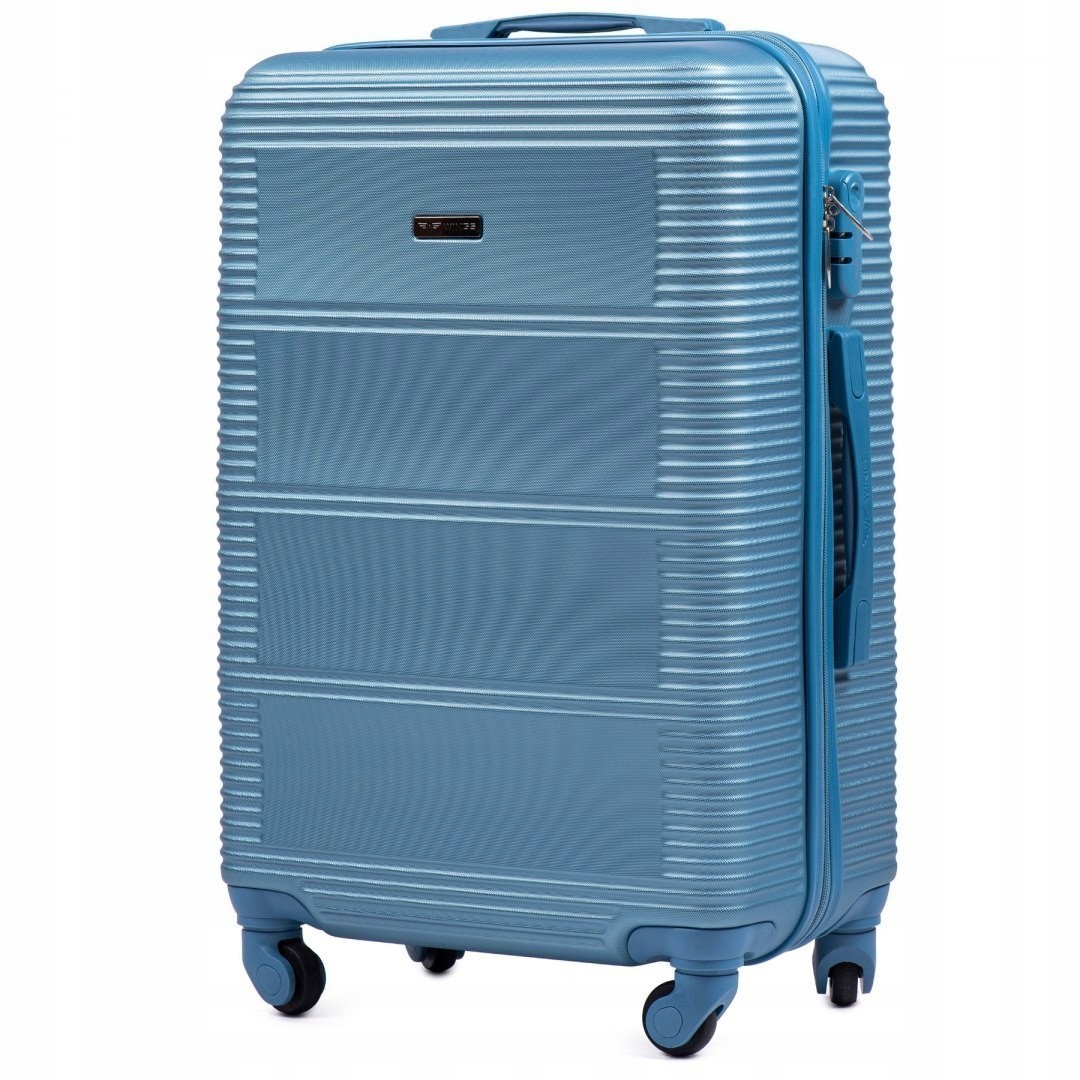

Большой дорожный чемодан WINGS K203 L синий silver blue