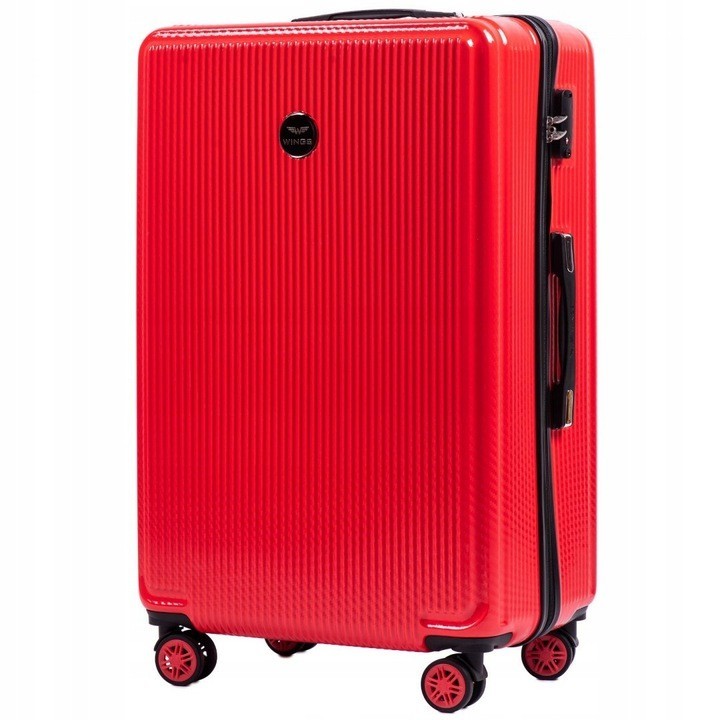 

Маленький пластиковый чемодан на 4 колесах WINGS PC565 S красный blood red