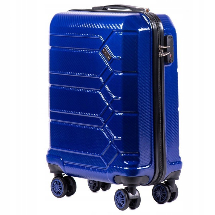 

Маленький пластиковый чемодан на 4 колесах WINGS PC185 S синий royal blue