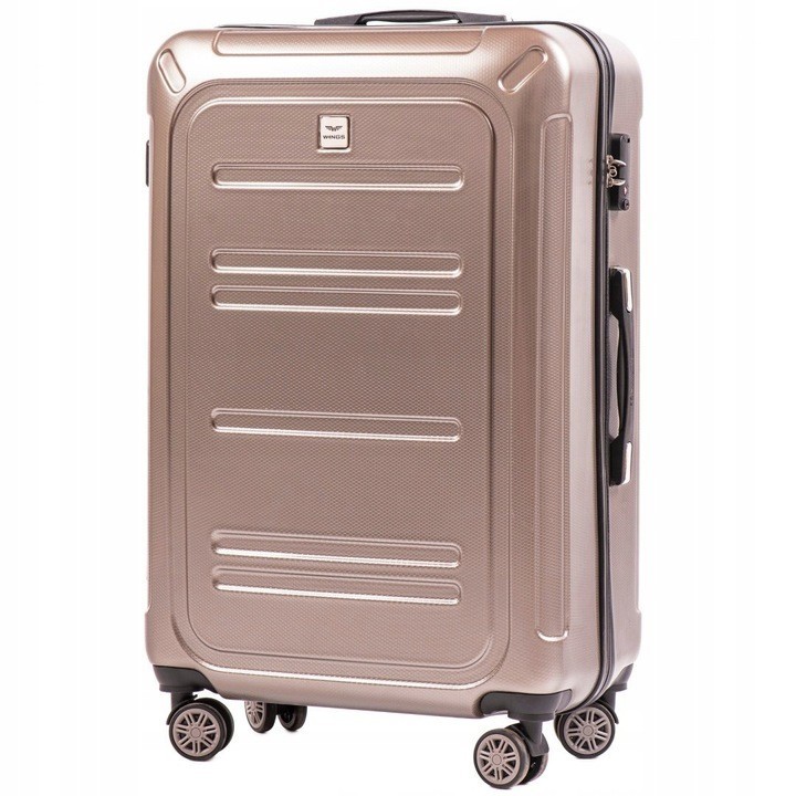 

Большой пластиковый чемодан на 4 колесах Wings PC175 L коричневый bronze