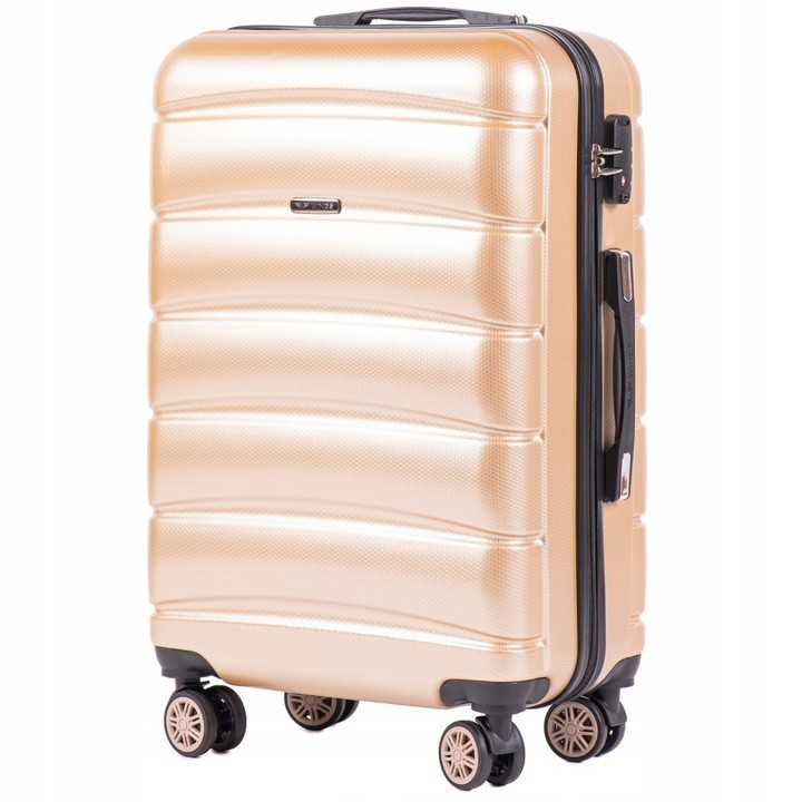 

Маленький пластиковый чемодан на 4 колесах Wings PC160 S шампань champagne