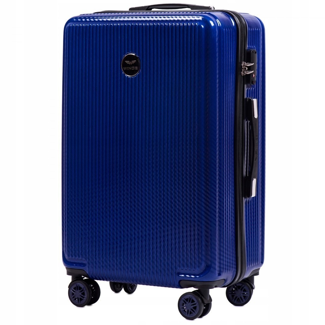 

Маленький пластиковый чемодан на 4 колесах WINGS PC565 S синий blue