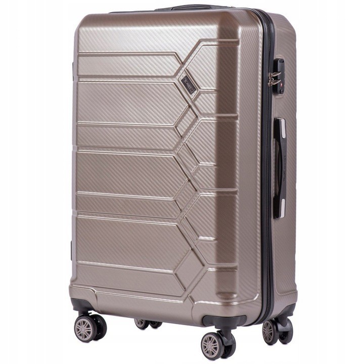 

Большой пластиковый чемодан на 4 колесах Wings PC185 L коричневый bronze