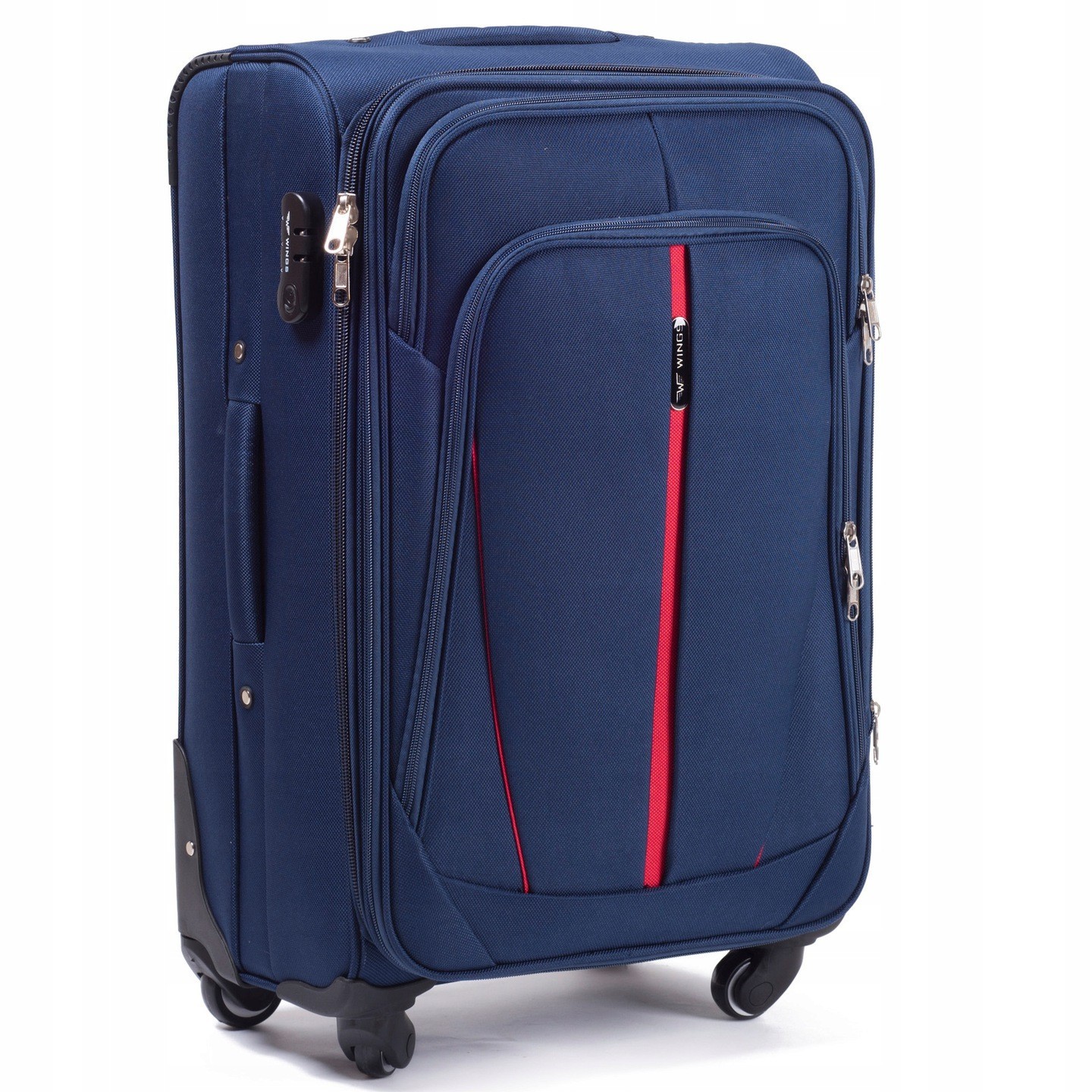 

Маленький тканевый чемодан на 4 колесах WINGS 1706 S синий blue