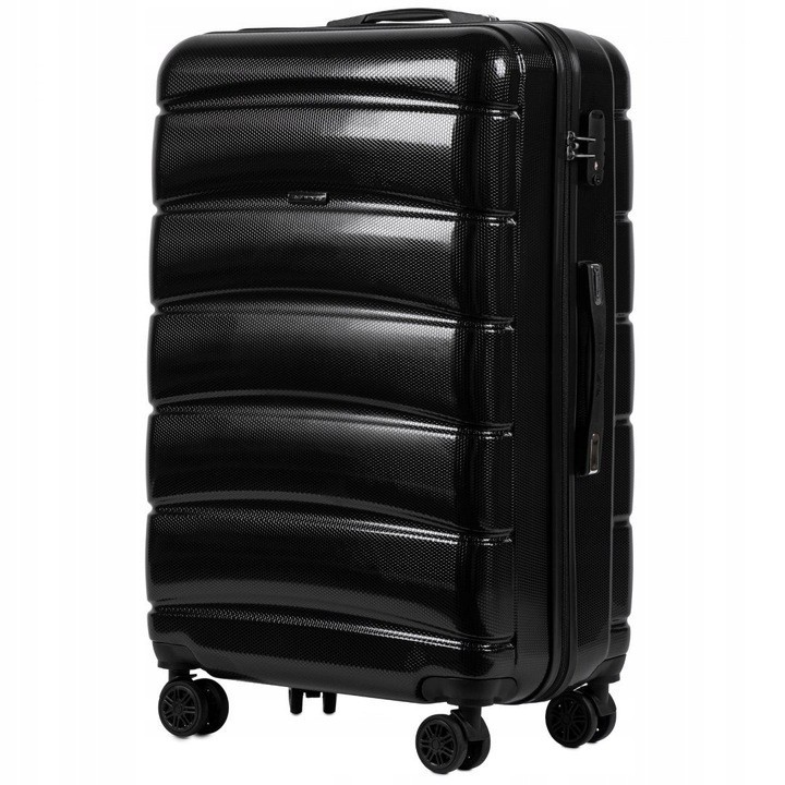 

Средний пластиковый чемодан на 4 колесах WINGS PC160 M черный black