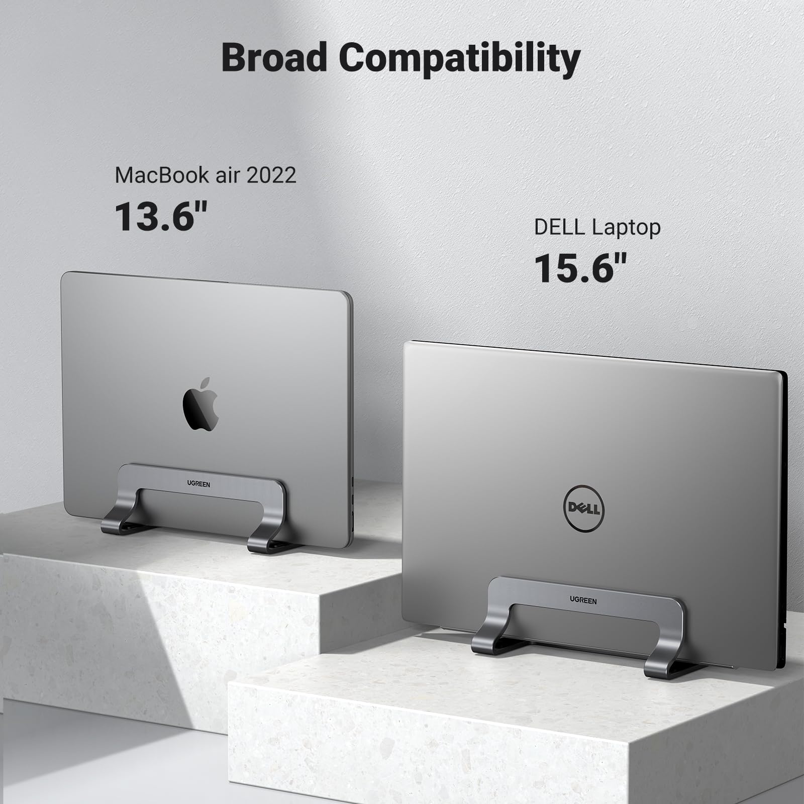 Настільна вертикальна підставка для ноутбука Ugreen LP258 Vertical Laptop Stand Gray (UGR-20471) — фото 4