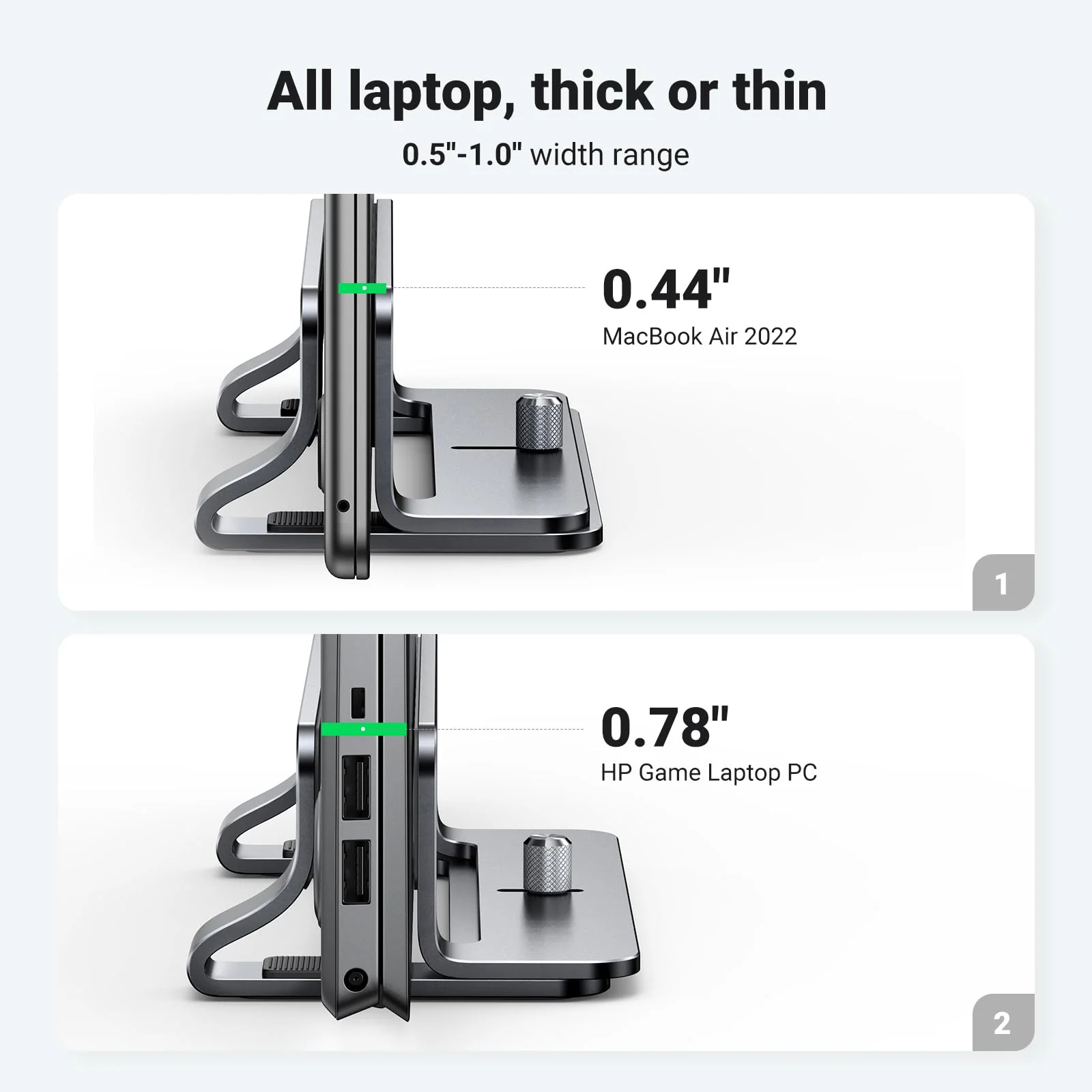 Настільна вертикальна підставка для ноутбука Ugreen LP258 Vertical Laptop Stand Gray (UGR-20471) — фото 10