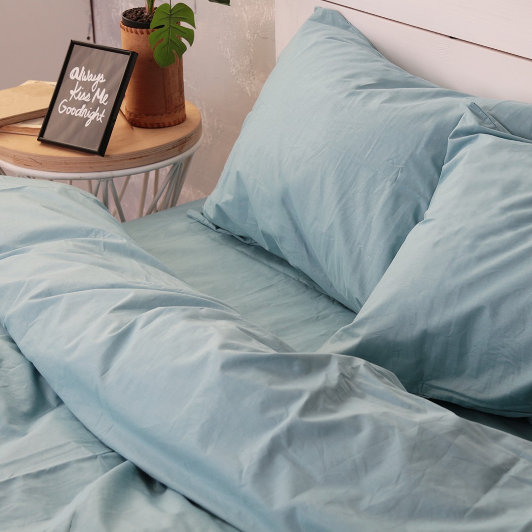 

Постельное белье (комплект) из поплина Хлопковые Традиции двуспальный морская волна PF041-ru