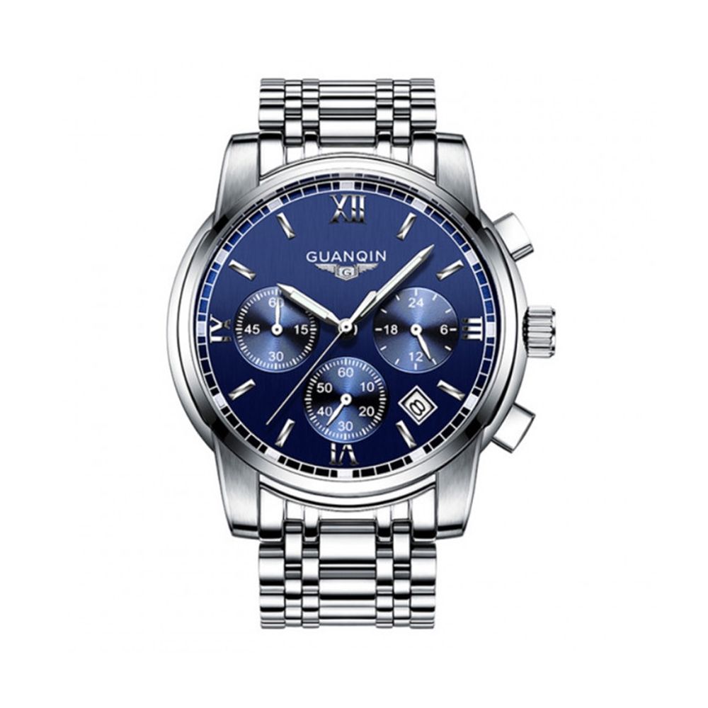 

Часы Guanqin Silver-Blue-Silver GS19018 CS